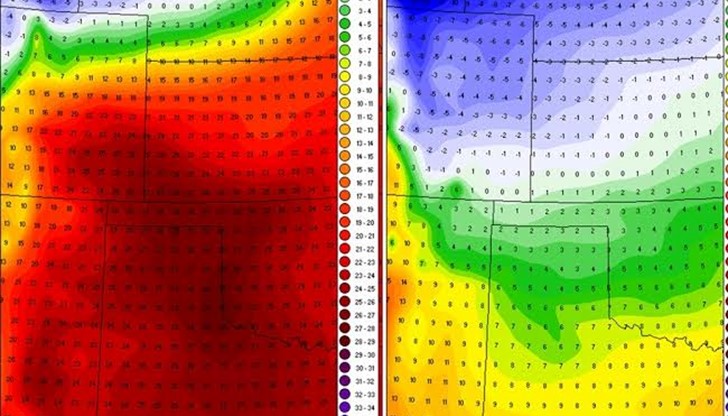 Пренос на арктични въздушни маси, благодарение на обширен антициклон в Канада, който в следващите дни ще се разширява на юг. Пренос на арктични въздушни маси, благодарение на обширен антициклон в Канада, който в следващите дни ще се разширява на юг.