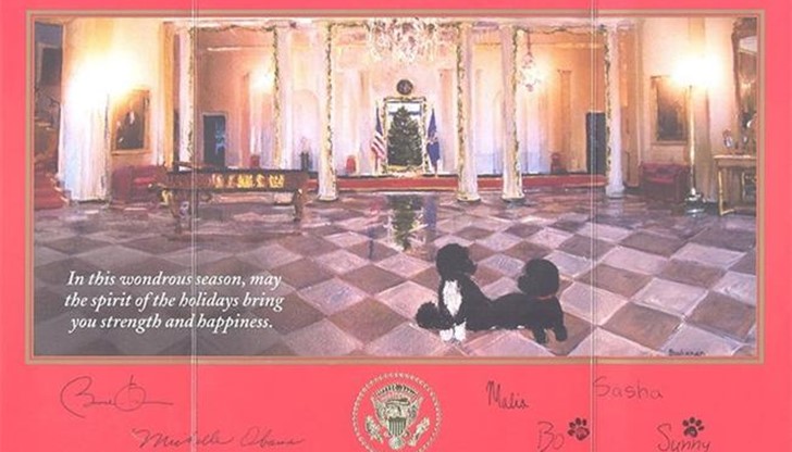 Поздравителната картичка от президента на САЩ Барак Обама Поздравителната картичка от президента на САЩ Барак Обама