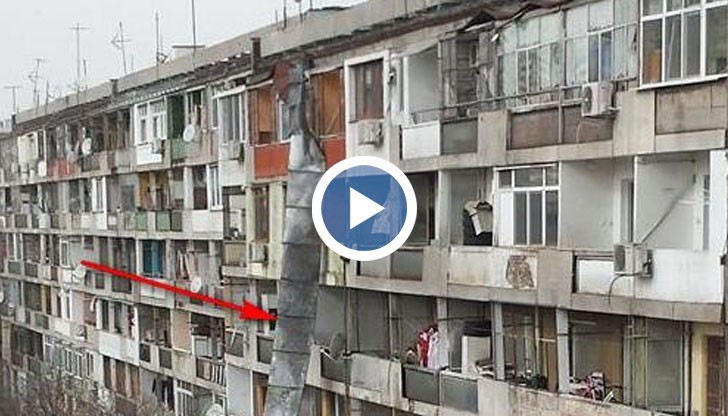 Вятърът откърти 15 метрова ламарина от покрива на 8-етажен блок