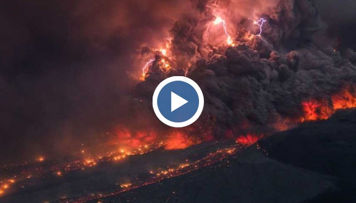 Германски оператор е заснел уникални кадри на светкавична буря, предизвикана от вулкана