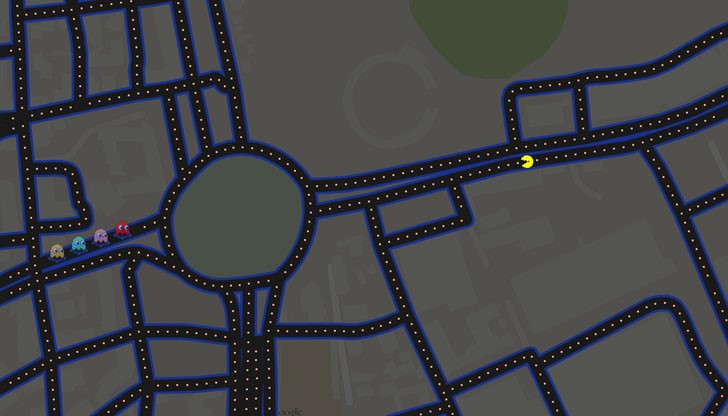Компанията превърна Google Maps в ниво от култовата телевизионна игра Pac-Man