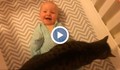 Бебе изпада в екстаз при вида на домашната котка