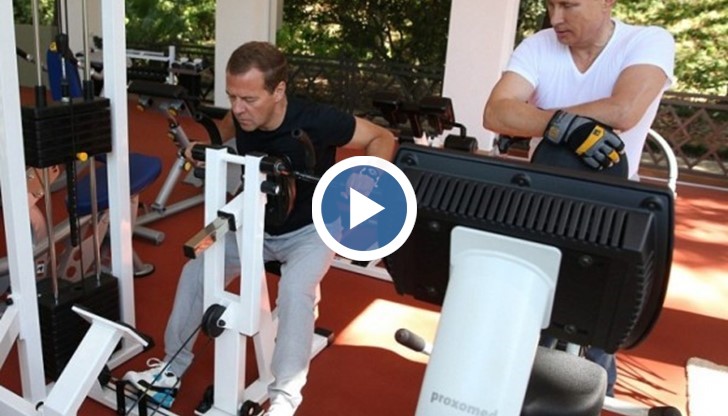 След серията от упражнения Путин и Медведев седнаха да пият чай