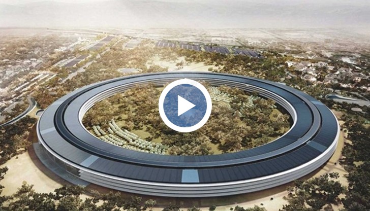Новият кампус на Apple, чийто строеж се очаква да завърши през 2017 г.