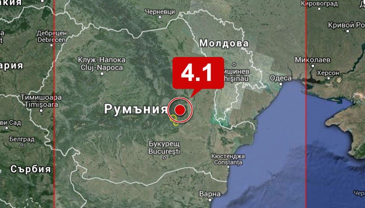 Трусът е регистриран в 18:53 часа с магнитут 4,1 по Рихтер.