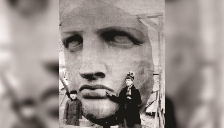 1885 - Лицето от статуята на свободата, преди да го изпратят за Америка ...