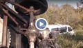 УАЗ с товарна платформа се запали на пътя Русе – Разград