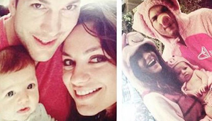 Аштън и партньорката му мила са едни много щастливи родители