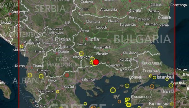 Земетресение удари край Пловдив тази вечер, 21 октомври 2015 год.