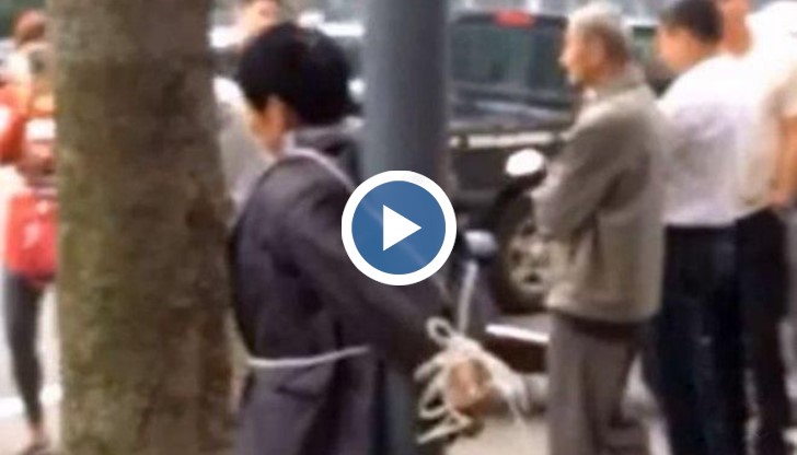 Баща завърза за улична лампа мъж, който в продължение на седмица е преследвал непълнолетната му дъщеря