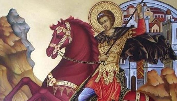 Най-често свети Димитър е изобразен на кон, убиващ Лий – символ на неверника антихрист