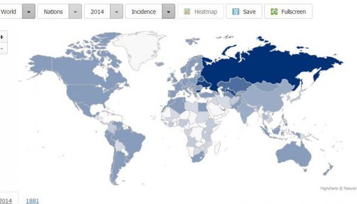 Картата по-горе показва разпределението на една от най-популярните български фамилии - Иванов Картата по-горе показва разпределението на една от най-популярните български фамилии - Иванов