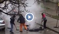 Така се запълват дупки в Русе