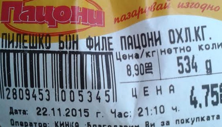 Предлаганата от магазини "Пацони" храна е опасна