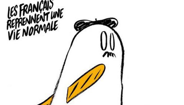Французите се завръщат към нормалния си живот, гласи текстът под карикатурата