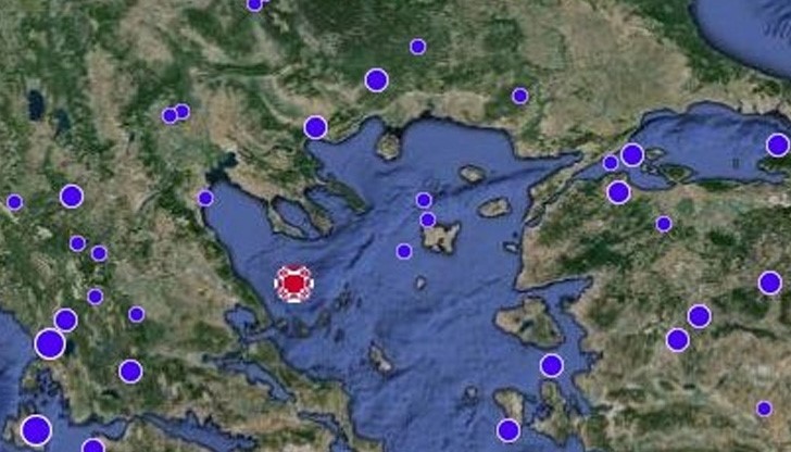 Епицентърът му е в Егейско море Епицентърът му е в Егейско море