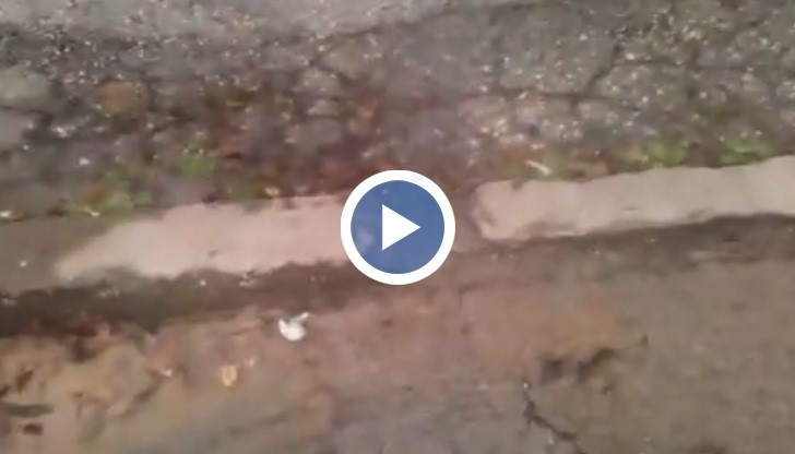 Уличното платно пропадна и се отвори огромна дупка