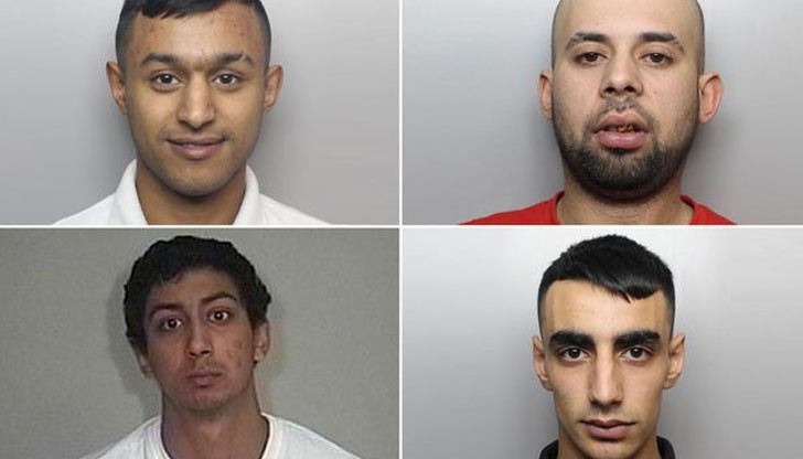 Групата мъже бе осъдена вчера от съда в град Брадфорд след като бе призната за виновна