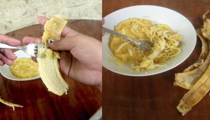Обелката на бананите е склад на мазнини и регулира чревната функция