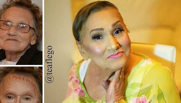 Преди и след грима на баба Ливия