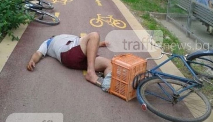 Колоездач бе откаран в безсъзнание в болница, след като падна на велосипедната алея