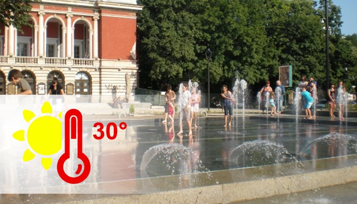 Максимални температури между 25° и 30°