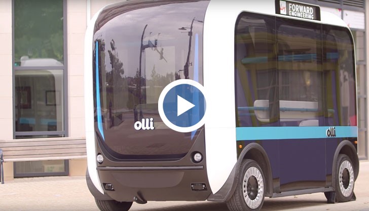 Olli може да вози до 12 души, има 360 градусов поглед върху пътната обстановка