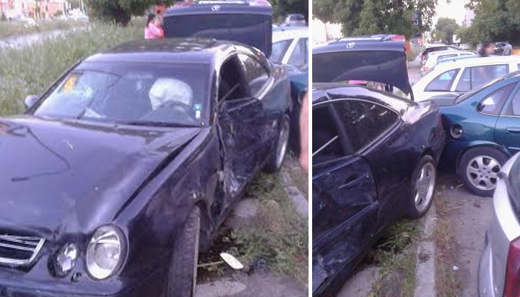 Мерцедес, с млад водач, е прелетял с над 100 км/ч през тревните площи и тротоара е ударил 6 от паркираните коли