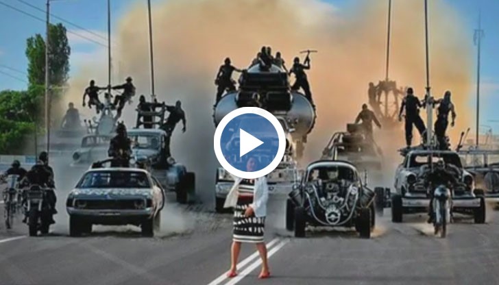 Кадърът е заснет на новооткрития участък на Аспаруховия мост