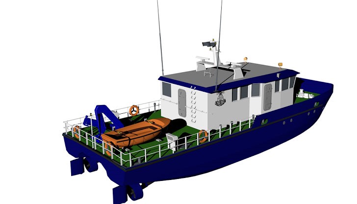 Плавателният съд ще бъде снабден с мощна хидрографска апаратура и лазерна система