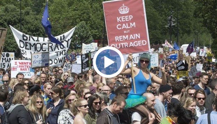 Протестиращи срещу резултатите от референдума в Англия излязоха по улиците на Лондон