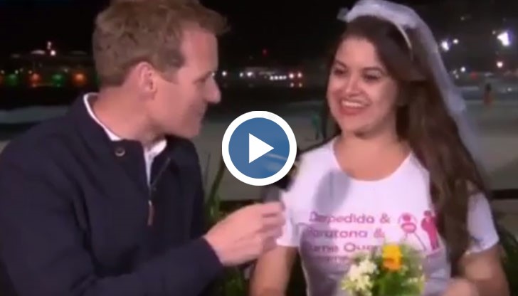 По уникален начин бе прекъснат репортаж на Дан Уокър за ББС директно от плажа Копакабана в Рио де Жанейро