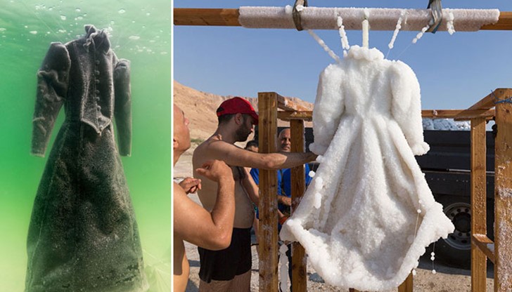 Художничката, измислила проекта решава да потопи черна дреха в Мъртво море за 2 години
