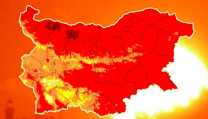 Жълт код за високи температури е обявен в 20 области на страната