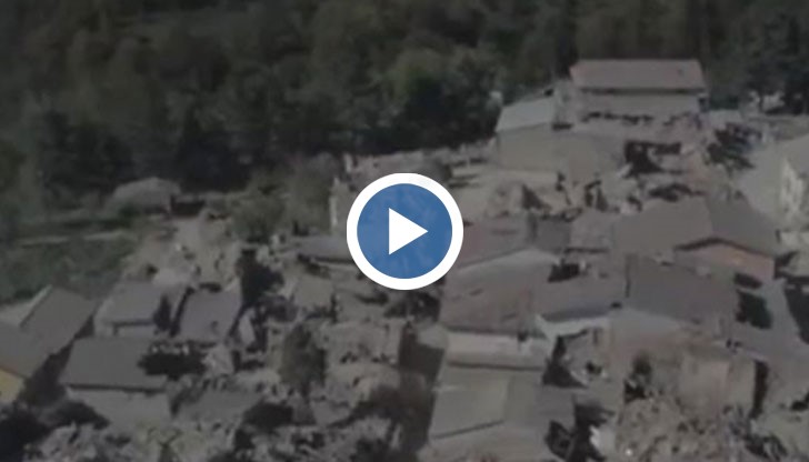 Апокалиптичната гледка е след земетресението от 6,5 по скалата на Рихтер, който удари Италия в неделя сутрин