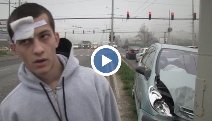 Младежът се заби в тролейбусен стълб