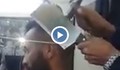 Мъж подстригва с чук и сатър
