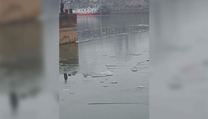 Дебелината на леда според очевидци е около 5 см