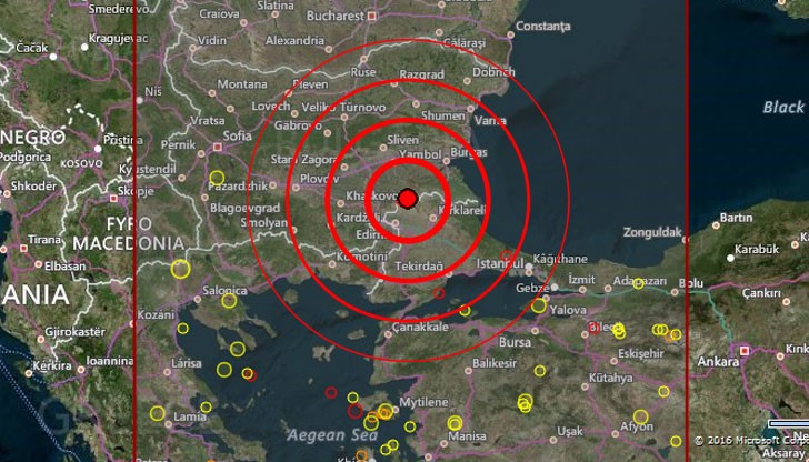 Земетресение разлюля югоизточната ни граница днес в 17:01 часа Земетресение разлюля югоизточната ни граница днес в 17:01 часа