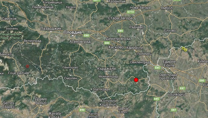 Еепицентърът на земетресението е на 253 км югоизточно от София