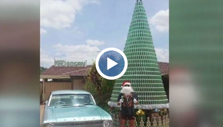 Австралиецът изпил над 2 500 бири, за да събере кенчетата за елхата