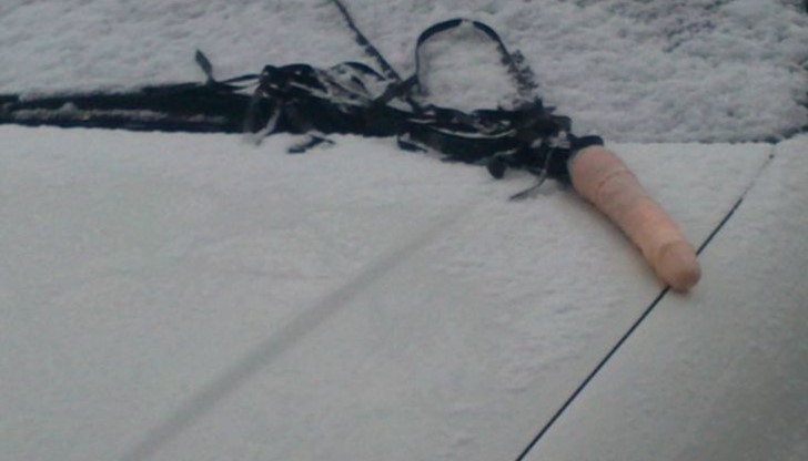 Садо-мазо камшик се оказа върху капака на кола