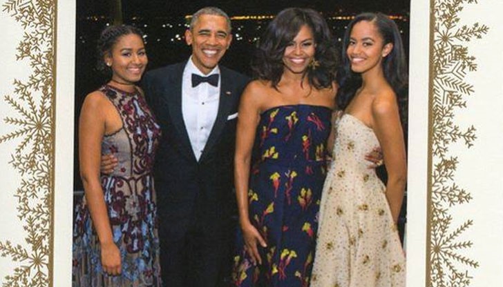 Коледна картичка от семейство Обама!