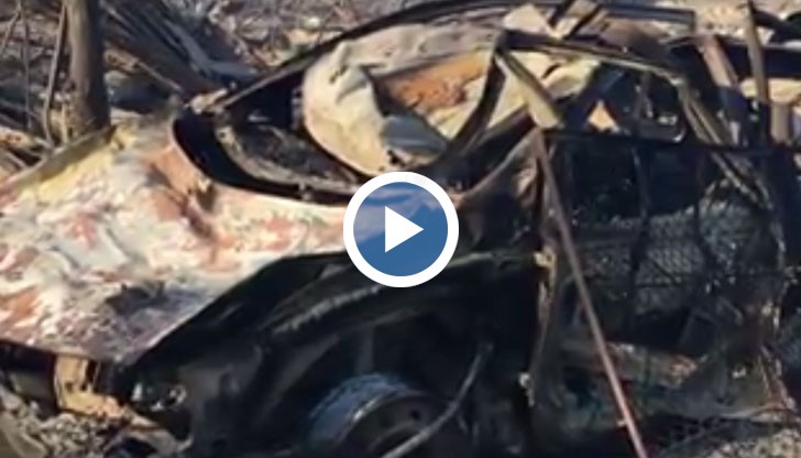 Първи видеокарти от епицентъра на взрива