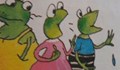 Жаба показва среден пръст в учебник за деца