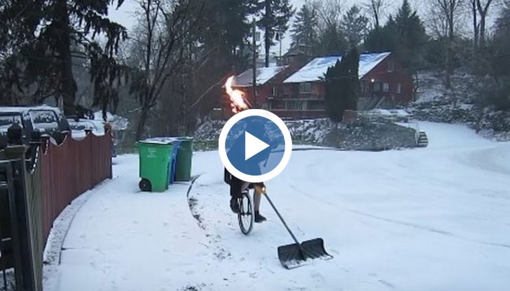 Някои хора са креативни дори в почистването на сняг