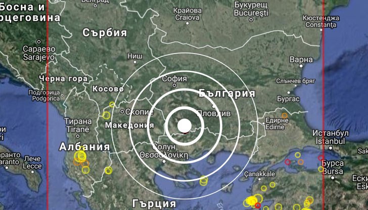 Земетресение разклати южната ни граница днес в 11:12 часа Земетресение разклати южната ни граница днес в 11:12 часа