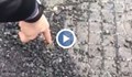 Пловдивчанин се "зарови" в асфалт, за да докаже теорията си