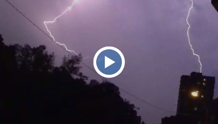 Зрелищни кадри от лятна бурия в София