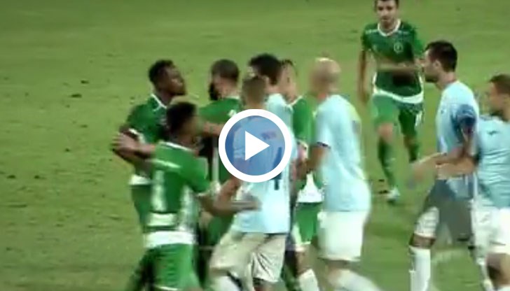 В 58-ата минута при резултат 3:0 в полза на разградчани Върджил Мисиджан повали Васил Шопов в средата на терена и си позволи да го настъпи